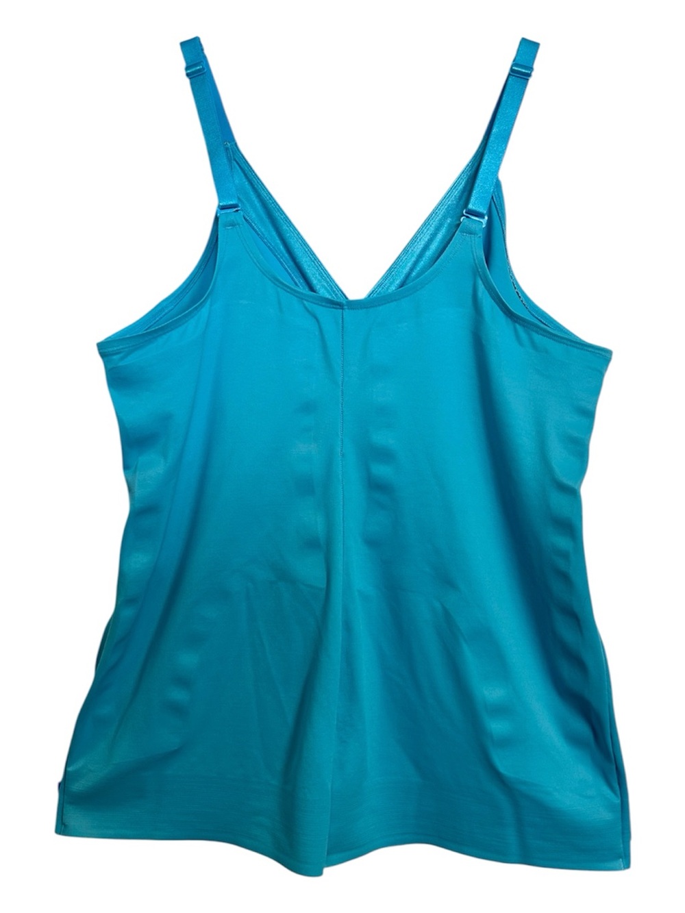 Ruby Ribbon Turquoise  V-Neck Satin Trim Cami Shapewear Top - Picture 2 of 6
